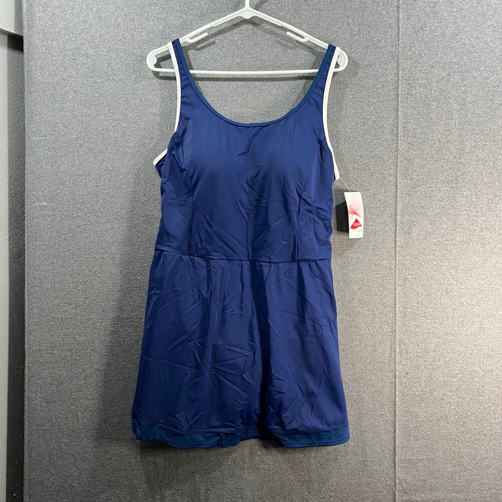 Isaac Mizrahi Live! Bridgehampton Swim Dress Solid Royal Navy Size Reg 16